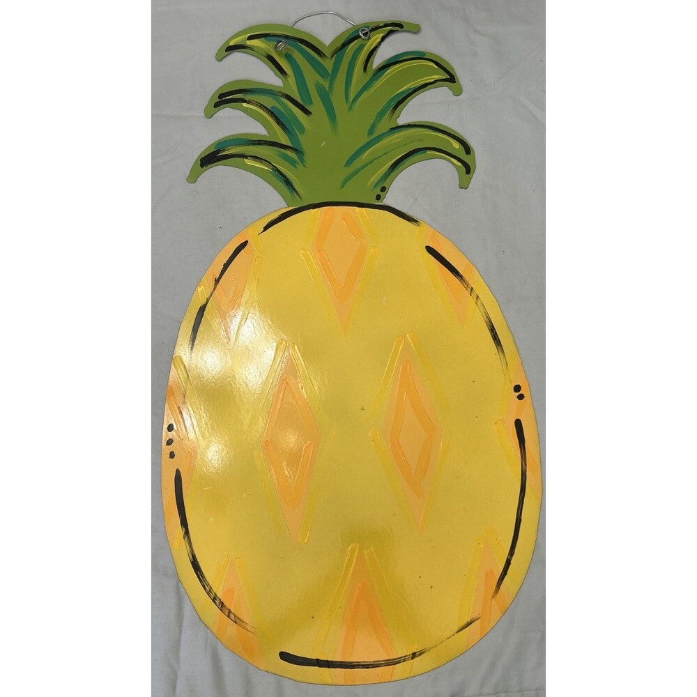 Large Painted Metal Pineapple Door Hanger Sign
